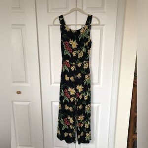 Aritzia Wilfred Floral Wide Leg Cropped Jumpsuit Size 2